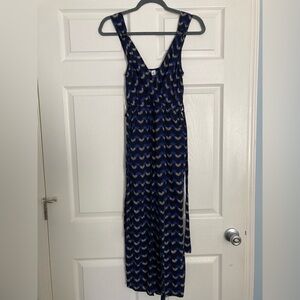 Blue and White Chevron Jumpsuit